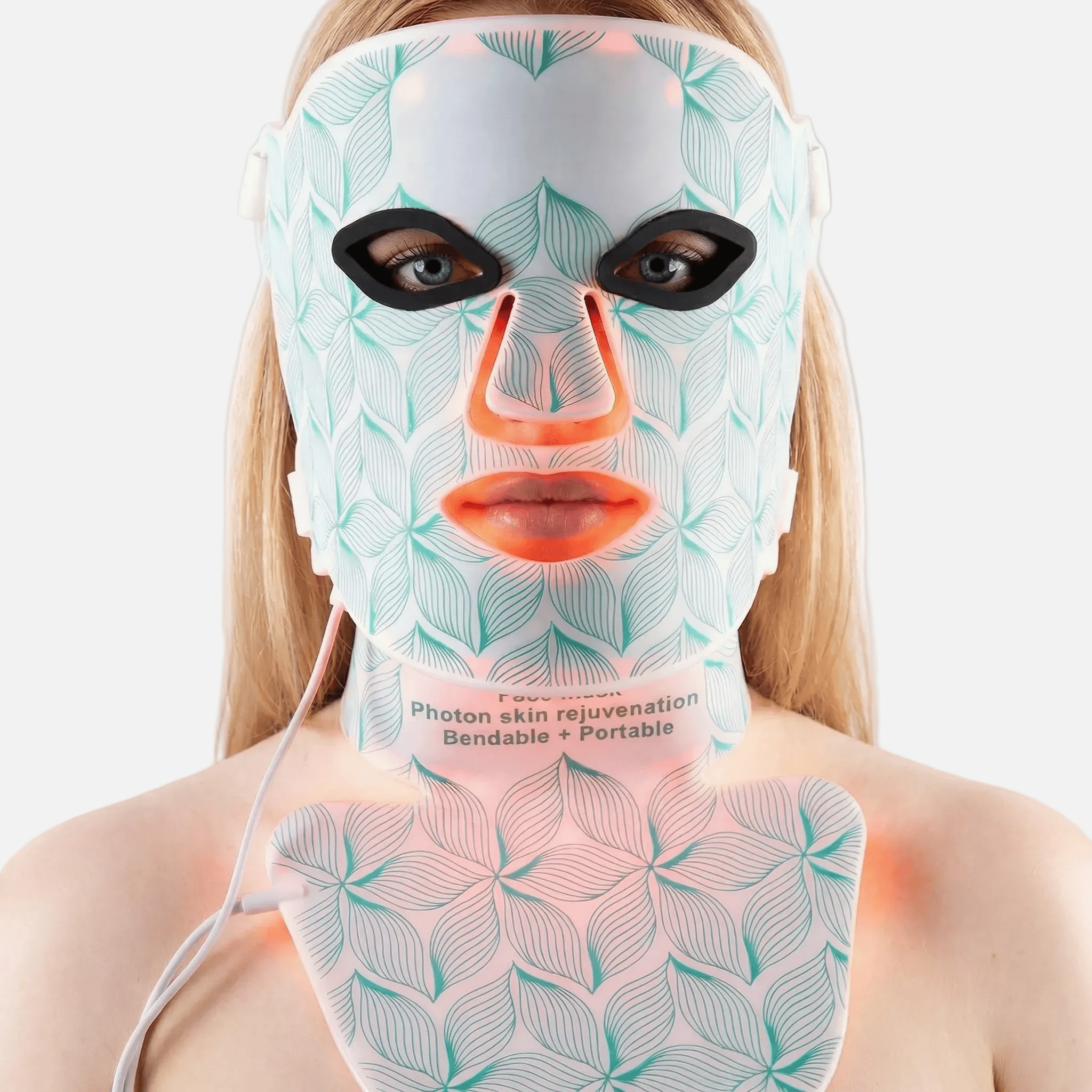 Red light therapy mask and neck mask