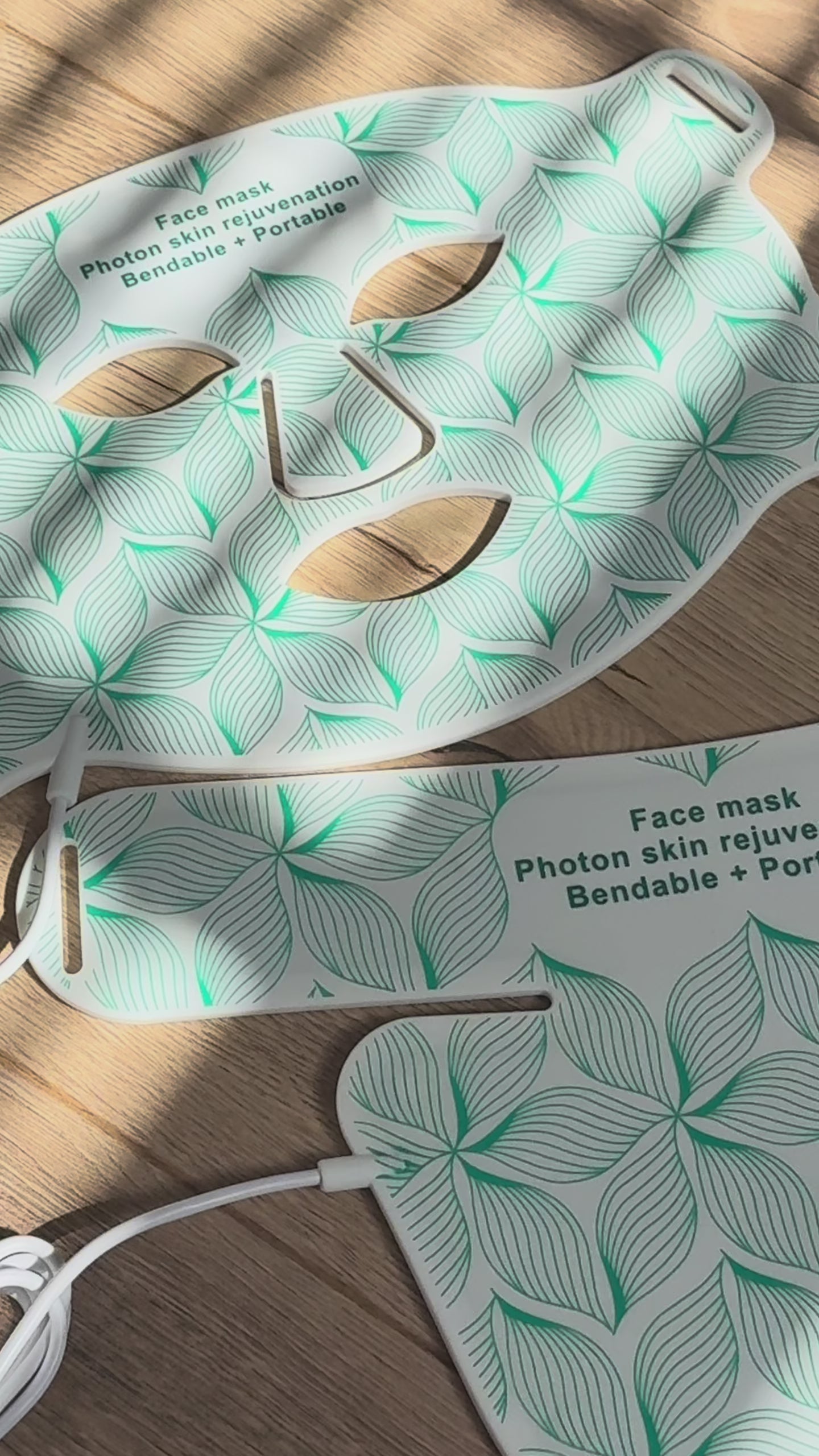 Full face and chest LED photon mask for comprehensive skin rejuvenation treatment